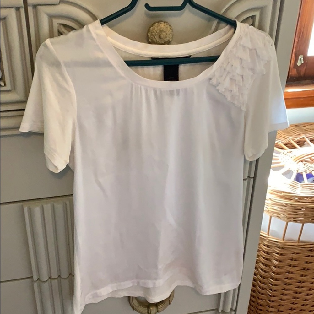 White top with ruffle detail